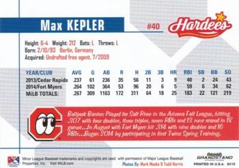 2015 Grandstand Chattanooga Lookouts #NNO Max Kepler Back