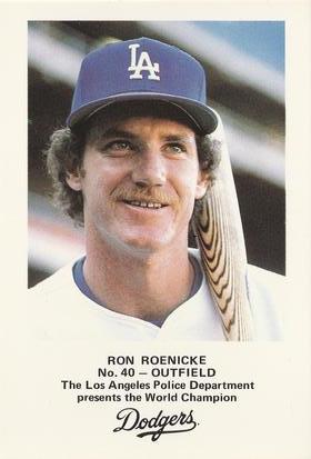 1982 Los Angeles Dodgers Police #NNO Ron Roenicke Front