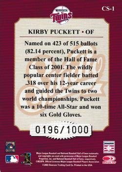 2002 Donruss Studio - Classic #CS-1 Kirby Puckett Back