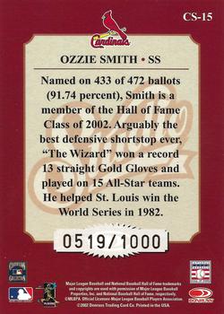 2002 Donruss Studio - Classic #CS-15 Ozzie Smith Back