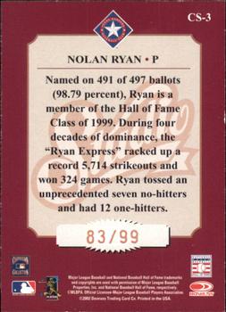 2002 Donruss Studio - Classic First Ballot #CS-3 Nolan Ryan Back