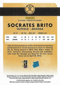 2016 Donruss Optic - Pink #58 Socrates Brito Back