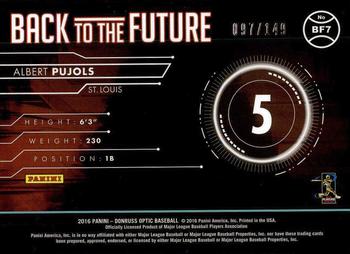 2016 Donruss Optic - Back to the Future Blue #BF7 Albert Pujols Back