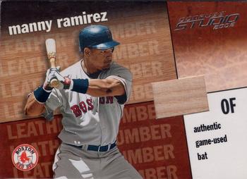 2002 Donruss Studio - Leather & Lumber #18 Manny Ramirez Front