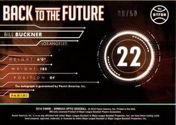 2016 Donruss Optic - Back to the Future Signatures Blue #BTFBB Bill Buckner Back