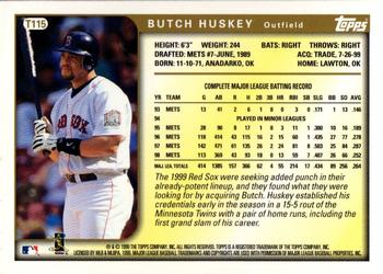 1999 Topps Traded and Rookies #T115 Butch Huskey Back