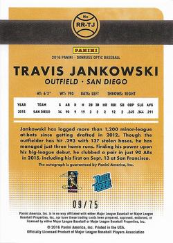 2016 Donruss Optic - Rated Rookies Signatures Blue #RR-TJ Travis Jankowski Back