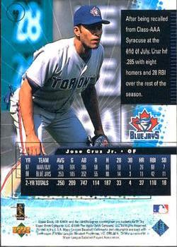 1999 UD Ionix #60 Jose Cruz Jr. Back