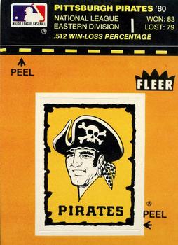 1981 Fleer Baseball Stickers #NNO Pittsburgh Pirates Logo (Orange) Front
