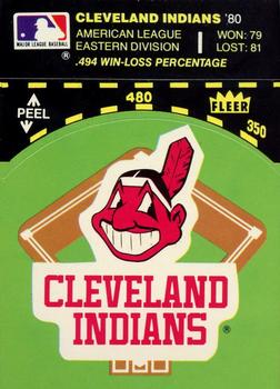 1981 Fleer Baseball Stickers #NNO Cleveland Indians Baseball Diamond Front