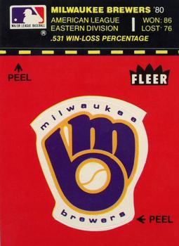 1981 Fleer Baseball Stickers #NNO Milwaukee Brewers Logo Front