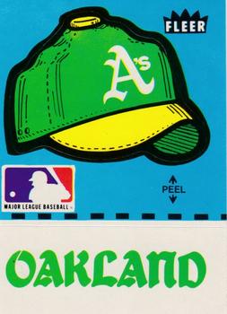 1981 Fleer Baseball Stickers #NNO Oakland A's Cap Front