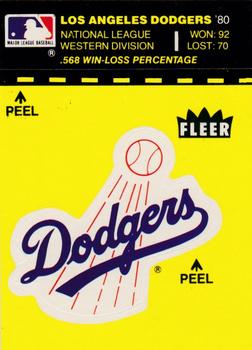 1981 Fleer Baseball Stickers #NNO Los Angeles Dodgers Logo Front