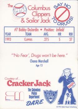 1994 Columbus Clippers Police #NNO Bobby DeJardin Back