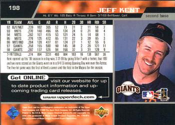 1999 Upper Deck #198 Jeff Kent Back