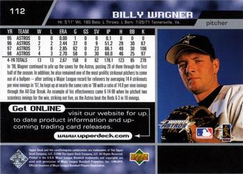 1999 Upper Deck #112 Billy Wagner Back