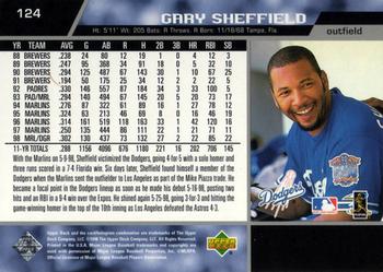 1999 Upper Deck #124 Gary Sheffield Back