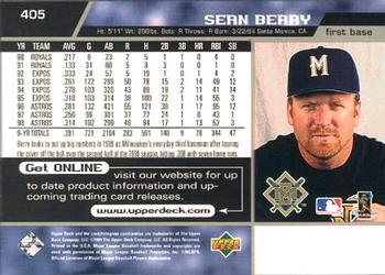 1999 Upper Deck #405 Sean Berry Back