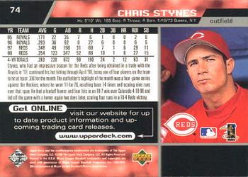 1999 Upper Deck #74 Chris Stynes Back