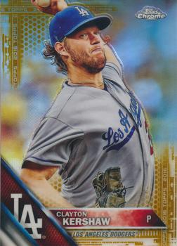 2016 Bowman Chrome - Gold Refractor #50 Clayton Kershaw Front