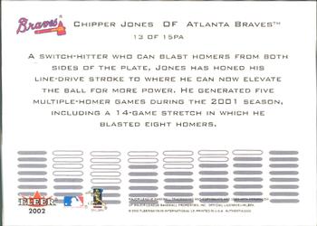 2002 Fleer Authentix - Power Alley #13PA Chipper Jones  Back