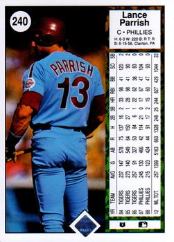 1989 Upper Deck #240 Lance Parrish Back