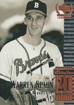 1999 Upper Deck Century Legends #21 Warren Spahn Front