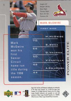 1999 Upper Deck Challengers for 70 #1 Mark McGwire Back