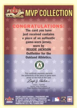 2002 Fleer Fall Classic - MVP Collection Game Used #NNO Reggie Jackson Back