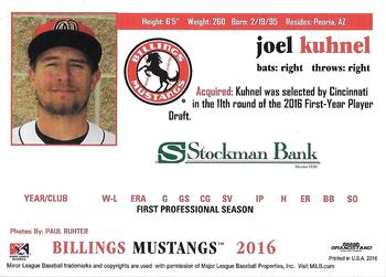 2016 Grandstand Billings Mustangs #NNO Joel Kuhnel Back