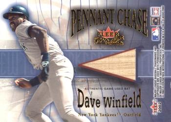 2002 Fleer Fall Classic - Pennant Chase Game Used Dual #NNO Wade Boggs / Dave Winfield Back
