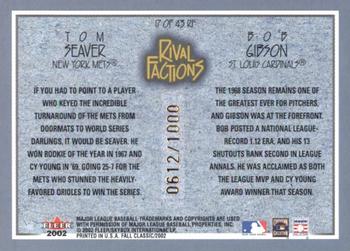 2002 Fleer Fall Classic - Rival Factions #17 RF Bob Gibson / Tom Seaver Back