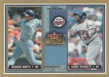 2002 Fleer Fall Classic - Rival Factions Game Used #RF GB-KP George Brett / Kirby Puckett Front