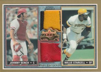 2002 Fleer Fall Classic - Rival Factions Game Used Dual Patch #NNO Johnny Bench / Willie Stargell  Front