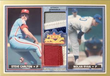 2002 Fleer Fall Classic - Rival Factions Game Used Dual Patch #NNO Steve Carlton / Nolan Ryan  Front