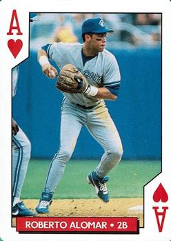1995 Bicycle Aces Toronto Blue Jays Playing Cards #A♥ Roberto Alomar Front