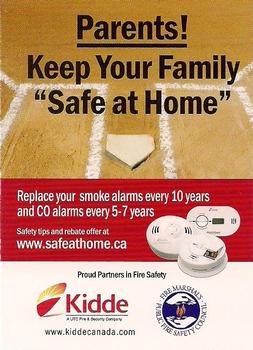 2011 Toronto Blue Jays Swing into Summer Safety #NNO Smoke Alarm Safety Back