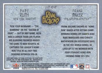 2002 Fleer Fall Classic - Rival Factions Retail #2 RF Frank Baker / Babe Ruth  Back