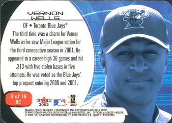 2002 Fleer Focus Jersey Edition - Blue Chips #3BC Vernon Wells  Back
