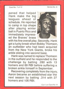 1983 ASA The Hank Aaron Story - Autographed Red Border #7 Hank Aaron / Eddie Mathews Back
