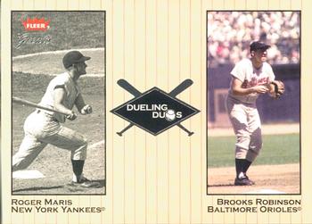 2002 Fleer Greats of the Game - Dueling Duos #9 DD Roger Maris / Brooks Robinson Front