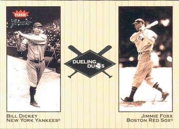 2002 Fleer Greats of the Game - Dueling Duos #16 DD Bill Dickey / Jimmie Foxx Front
