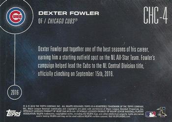 2016 Topps Now Postseason Chicago Cubs #CHC-4 Dexter Fowler Back
