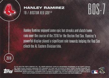 2016 Topps Now Postseason Boston Red Sox #BOS-7 Hanley Ramirez Back