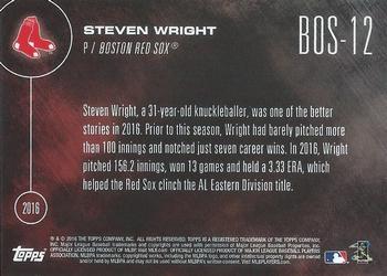 2016 Topps Now Postseason Boston Red Sox #BOS-12 Steven Wright Back