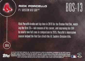 2016 Topps Now Postseason Boston Red Sox #BOS-13 Rick Porcello Back