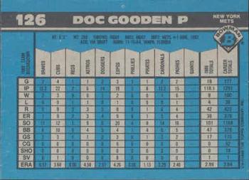 1990 Bowman #126 Doc Gooden Back