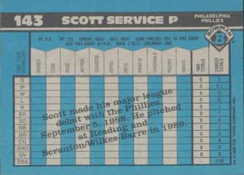 1990 Bowman #143 Scott Service Back