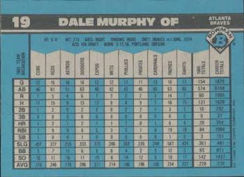 1990 Bowman #19 Dale Murphy Back