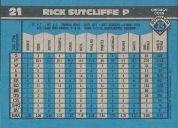 1990 Bowman #21 Rick Sutcliffe Back